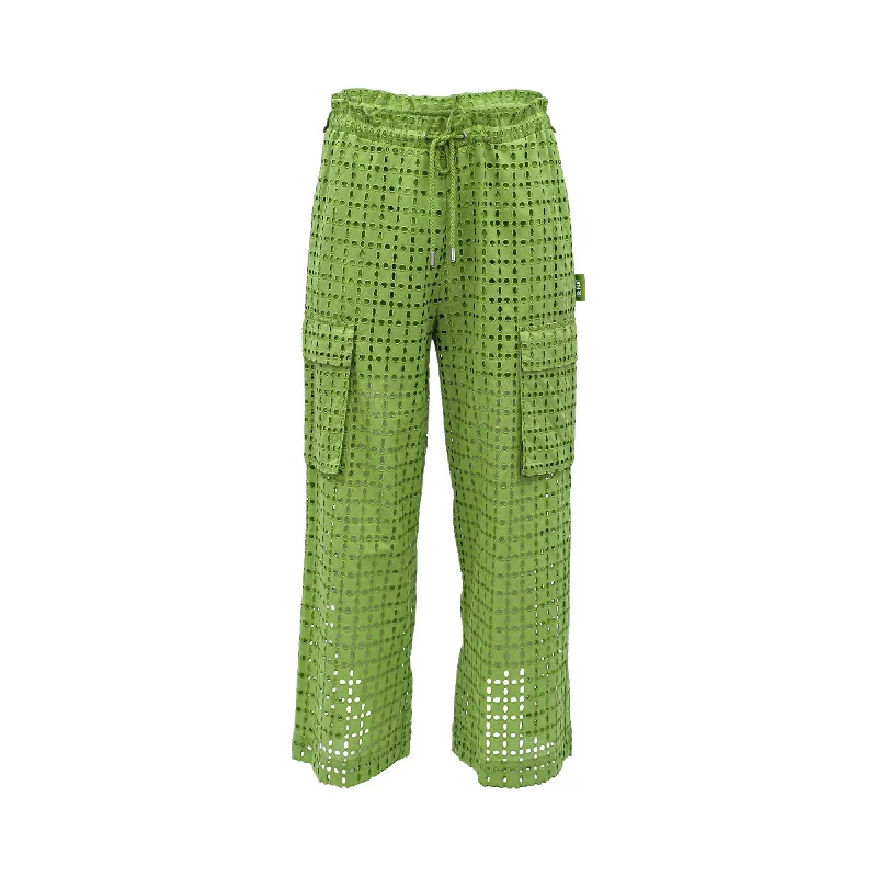 Ice Play Women's Green Wide Leg Trouser