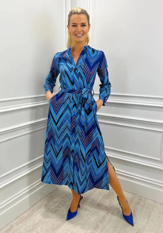 Kate & Pippa Capri Shirt Midi Dress, Blue Missoni