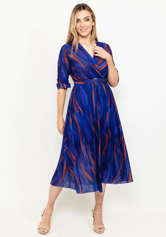 Kate & Pippa Positano Print Midi Dress, Purple