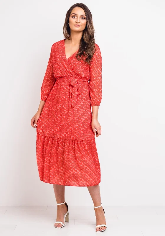 Kate + Pippa Boho Printed Midi Dress, Red