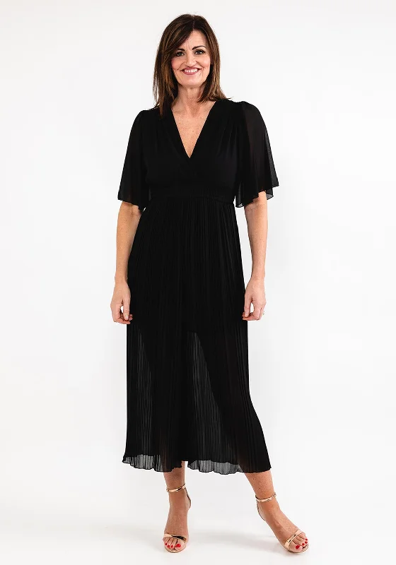 Seventy1 One Size Pleated Chiffon Jumpsuit, Black