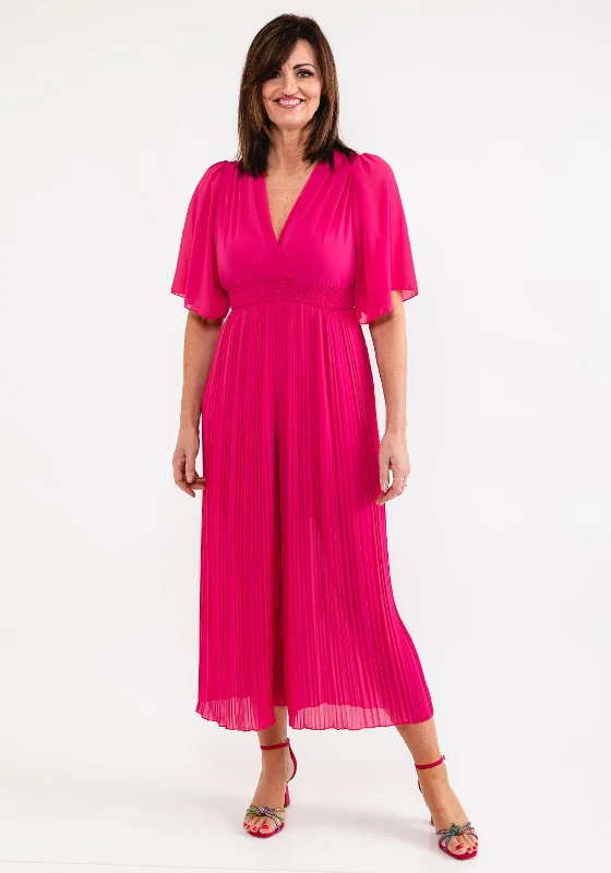 Seventy1 One Size Pleated Chiffon Jumpsuit, Pink