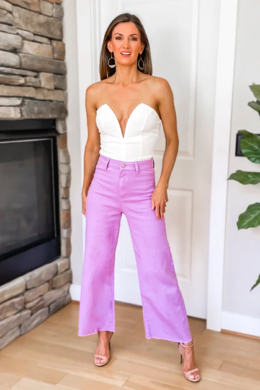 Lila High Rise Wide Leg Lavender Jeans