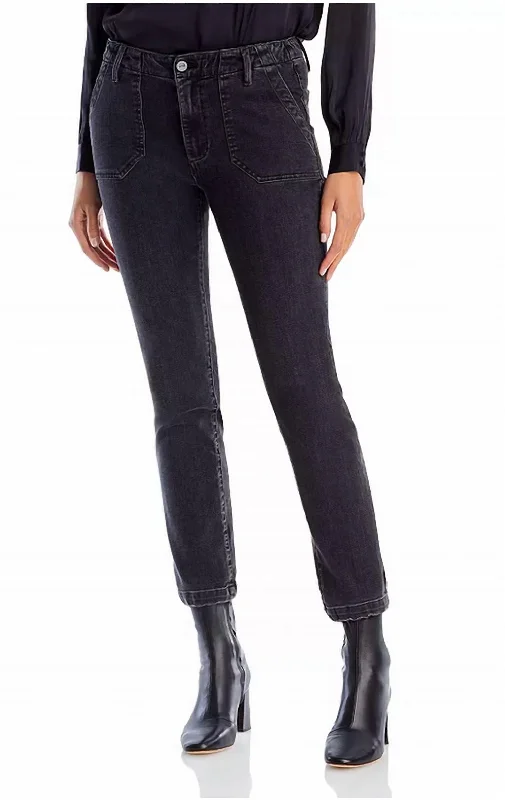 Mayslie Straight Ankle Jean In Faded Stone