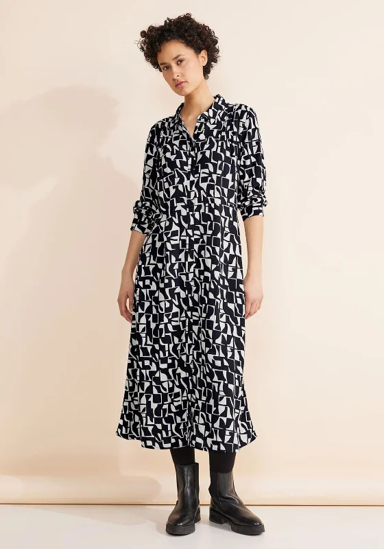 Street One Monochrome Midi Shirt Dress, Navy