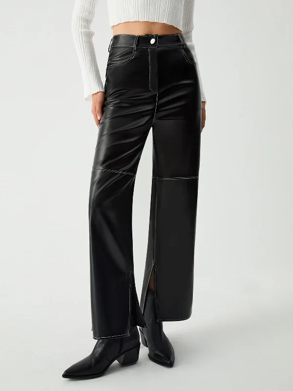 BerryBetty - Triggered Leather Slit Pants