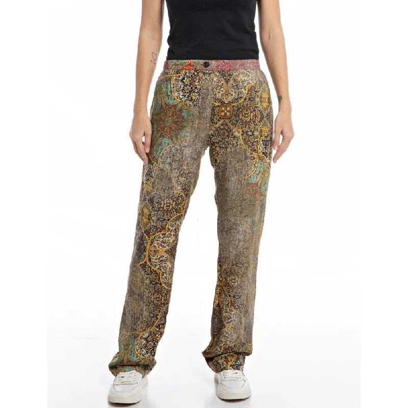 Replay Women's Mix All Over Printed Viscose Pant