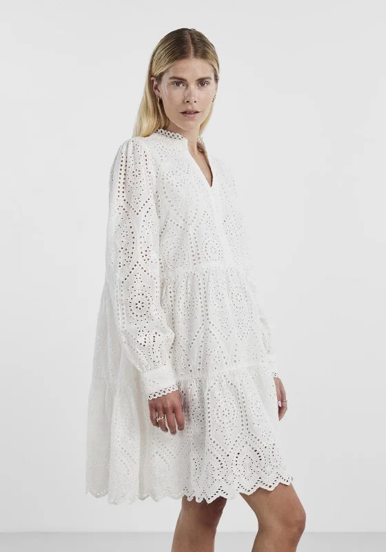 Y.A.S Holi Broderie Cotton Dress, Star Whtie