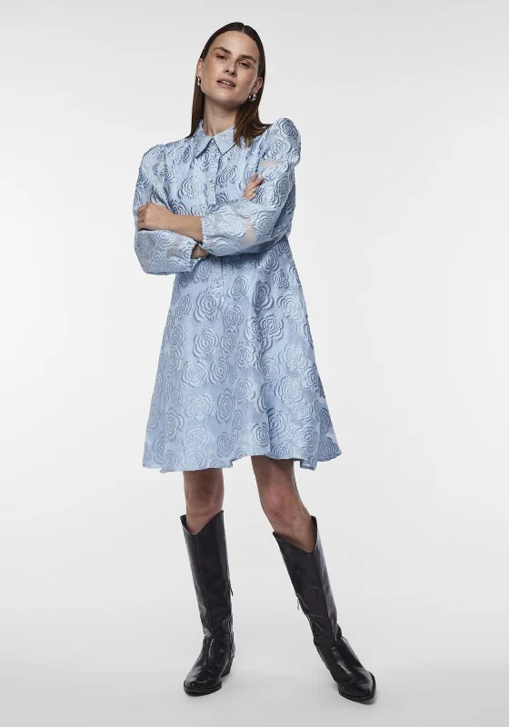 Y.A.S Phelia Jacquard Flower Shirt Dress, Omphalodes