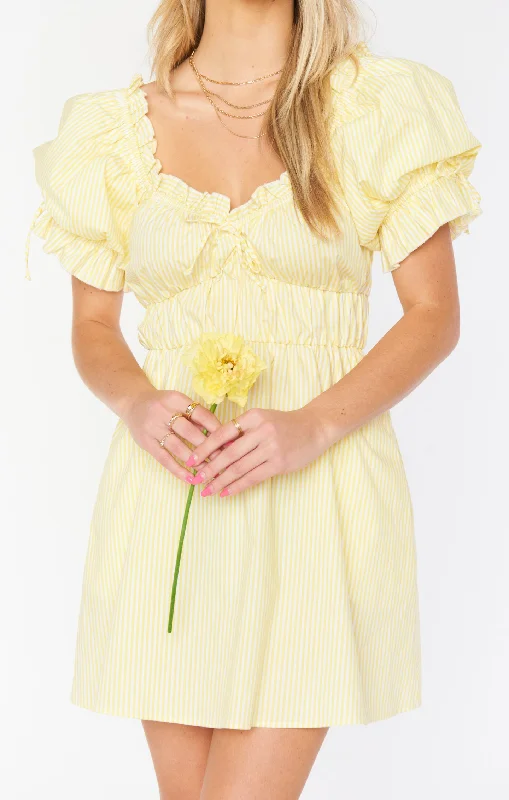 Leigh Mini Dress ~ Yellow Duckie Stripe