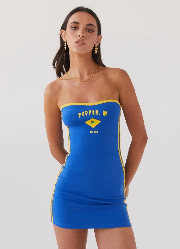 Say No More Tube Mini Dress - Royal Blue