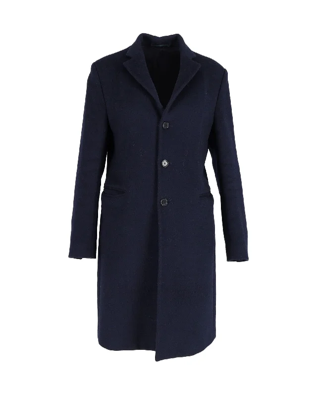 Acne Studios Overcoat in Navy Blue Wool