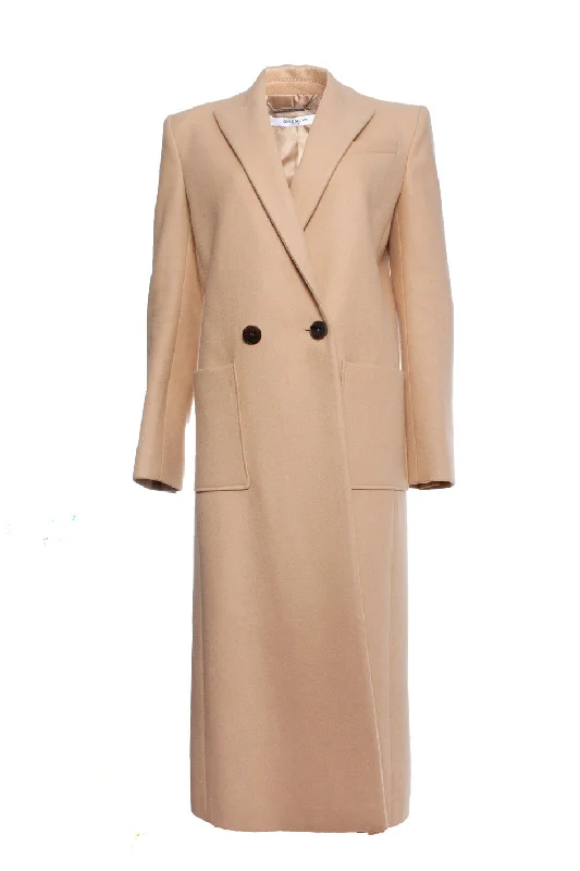 Beige long wool coat