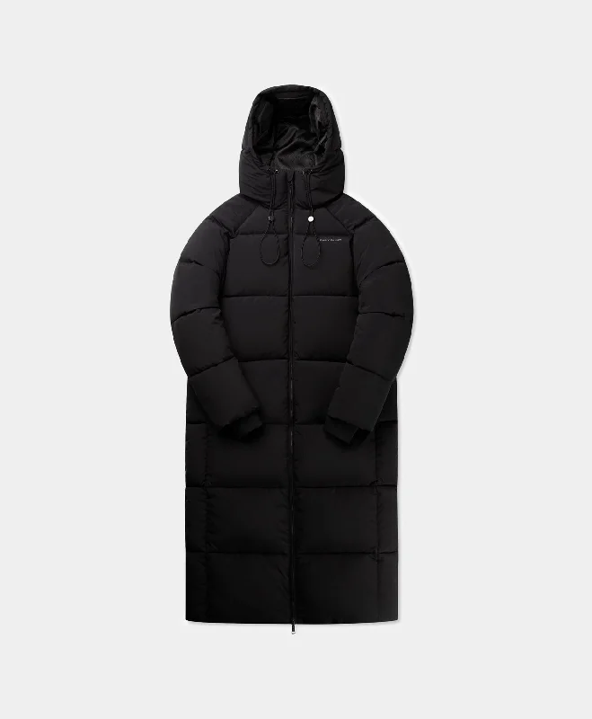 Black Relaxed Long Puffer