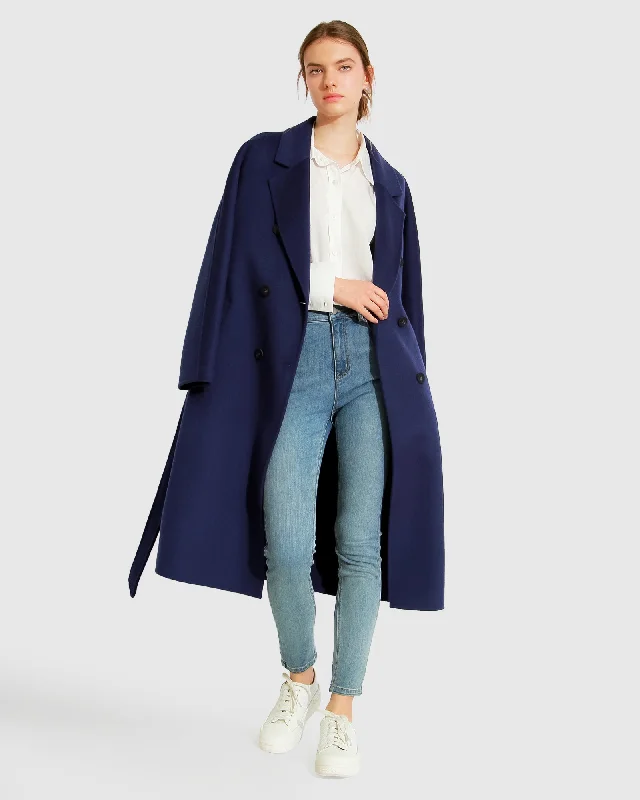 Boss Girl Double-Breasted Lined Wool Coat