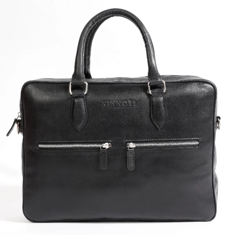 Double Side Zipper Leather Laptop Bag