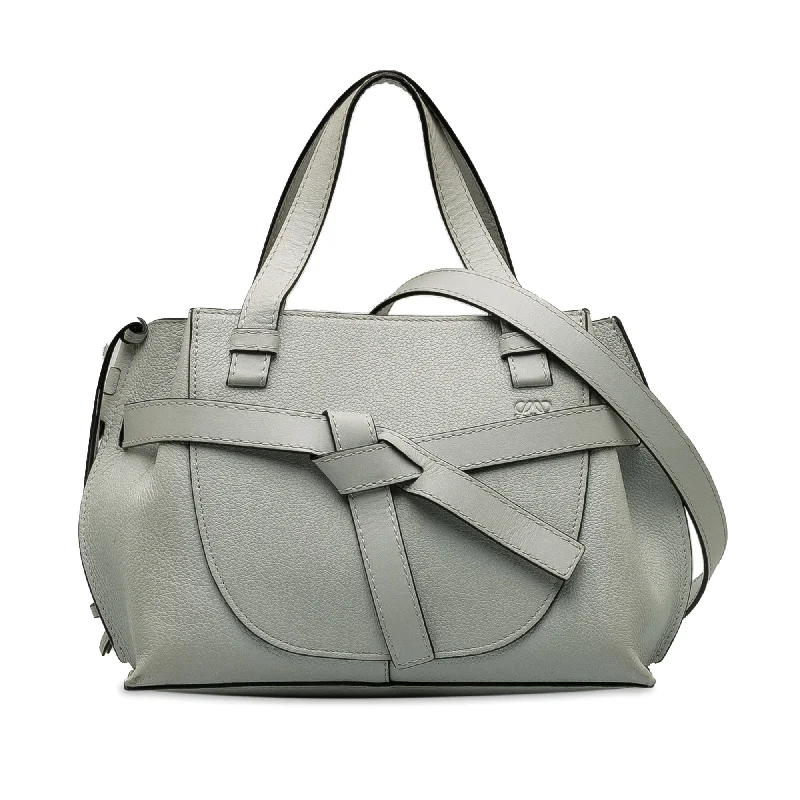 Gray Loewe Mini Gate Top Handle Satchel