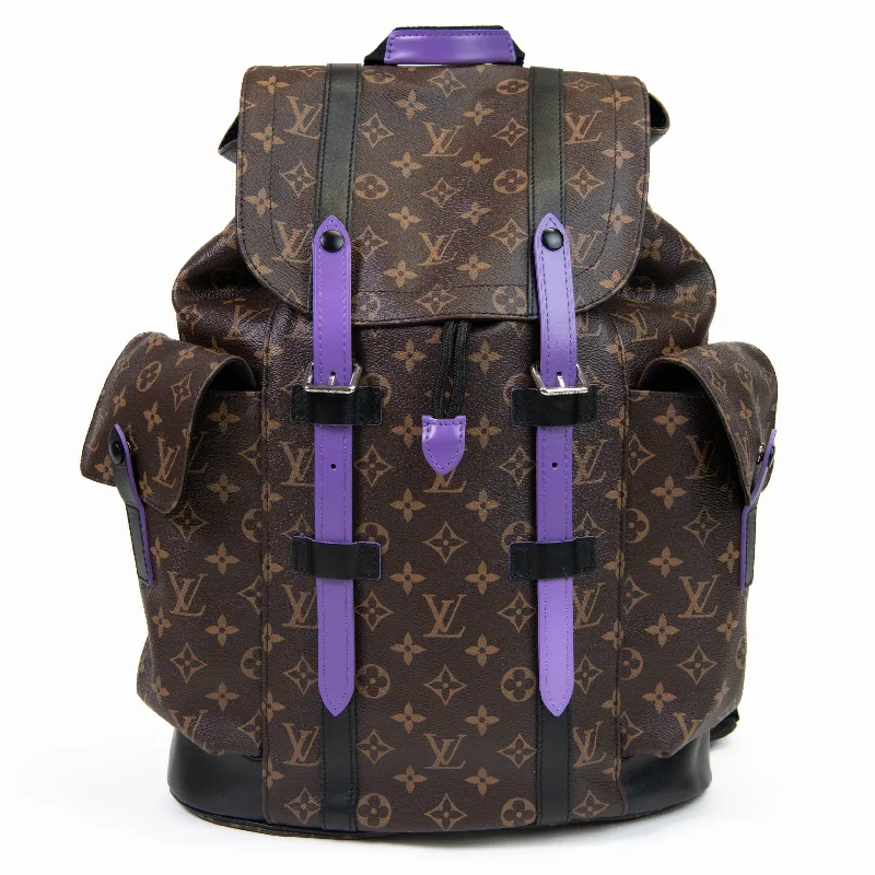 Louis Vuitton Monogram Macassar Purple Christopher MM Backpack