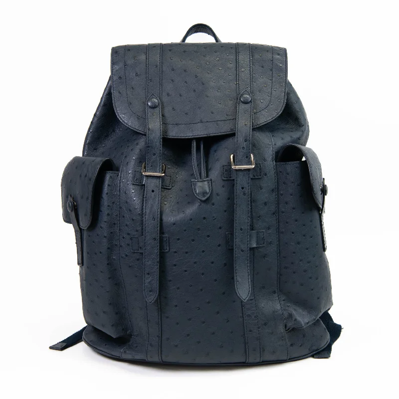 Men's Blue Ostrich Louis Vuitton Christopher Backpack