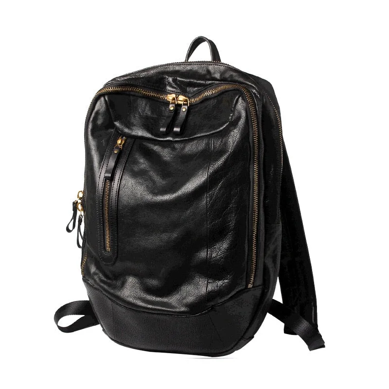 Men's Retro Handmade Genuine Leather Laptop Large Capacity Backpacks