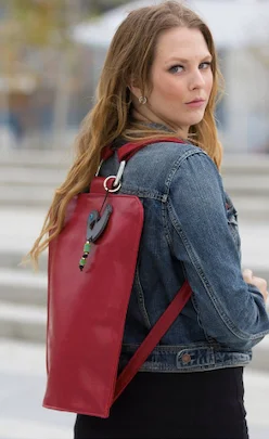 Sophisticated, Sleek Leather Laptop Backpack-The Mildred