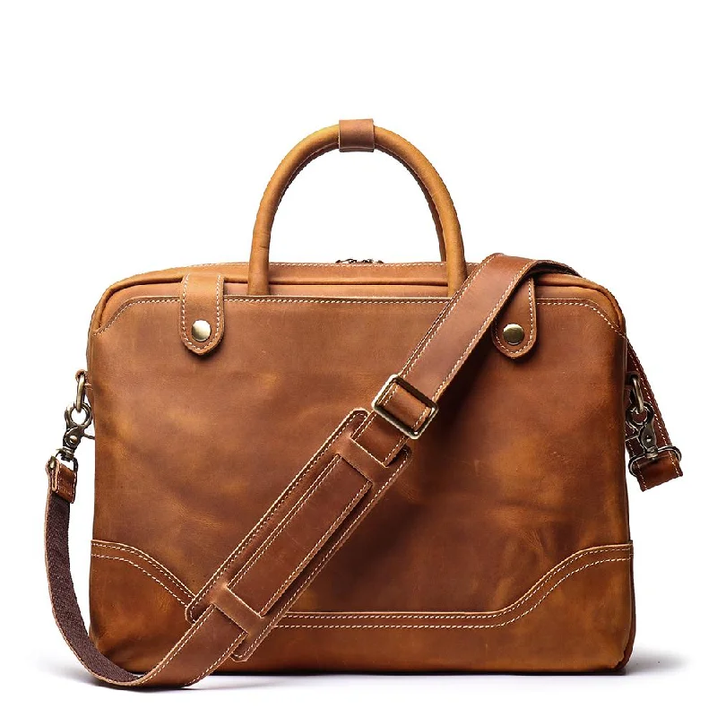 Vintage Brown Genuine Leather Laptop Bag