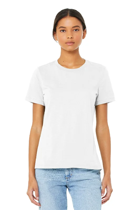 Bella + Canvas Womens CVC Short Sleeve Crewneck T-Shirt - Solid White