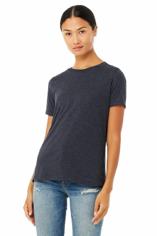 Bella + Canvas Womens CVC Short Sleeve Crewneck T-Shirt - Heather Navy Blue