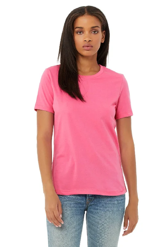 Bella + Canvas Womens Relaxed Jersey Short Sleeve Crewneck T-Shirt - Charity Pink