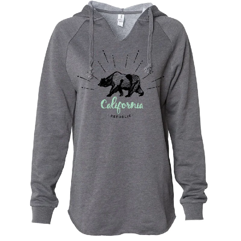 California Republic Stencil Women's Soft Hooded Pullover