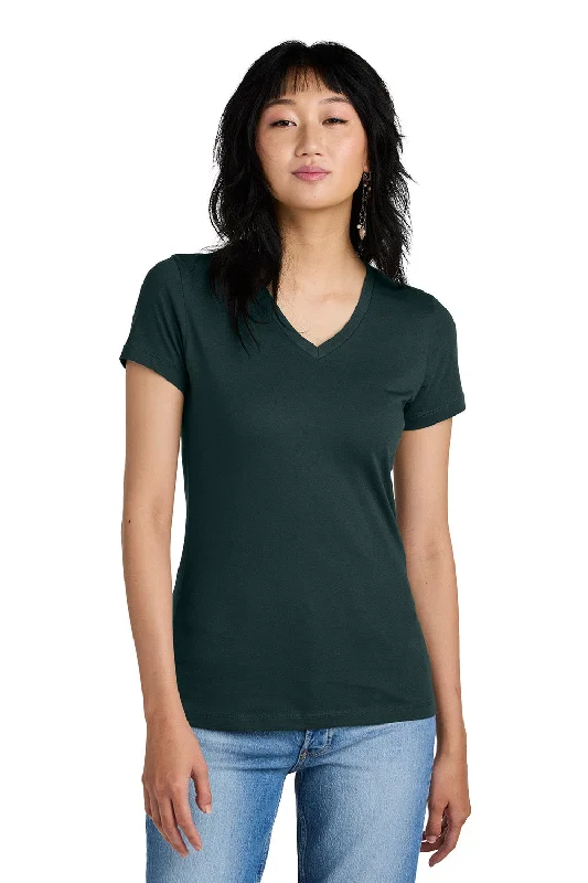 District Womens Perfect Weight Short Sleeve V-Neck T-Shirt - Rainforest Green