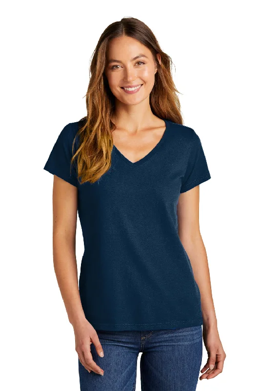 District Womens The Concert Short Sleeve V-Neck T-Shirt - New Navy Blue