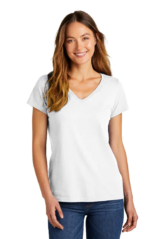 District Womens The Concert Short Sleeve V-Neck T-Shirt - White