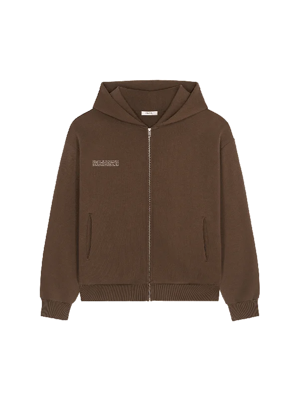 Womens DNA Heavyweight Zipped Hoodie—cacoa brown