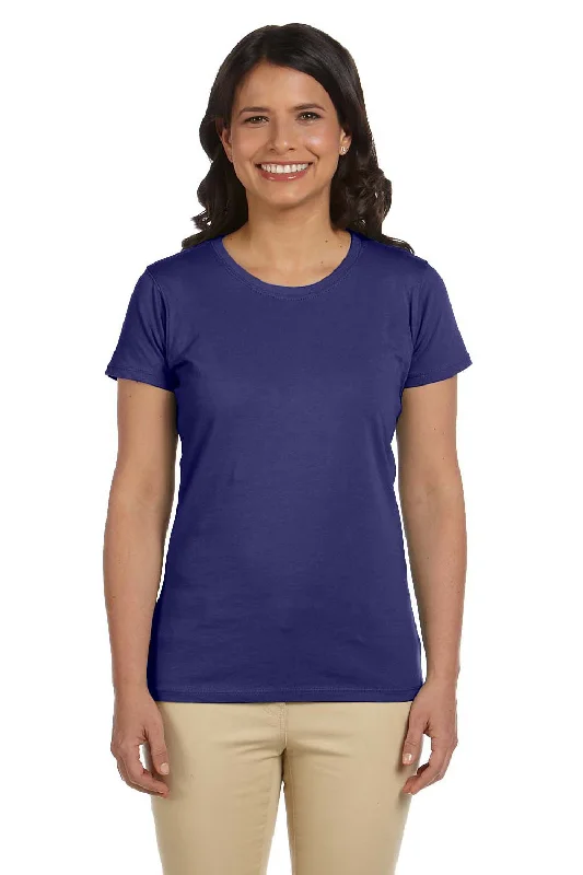 Econscious Womens Heather Sueded Short Sleeve Crewneck T-Shirt - Iris Blue