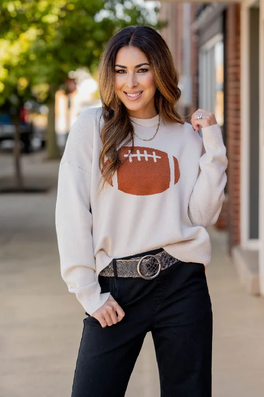 Football Ribbed Trim Sweater