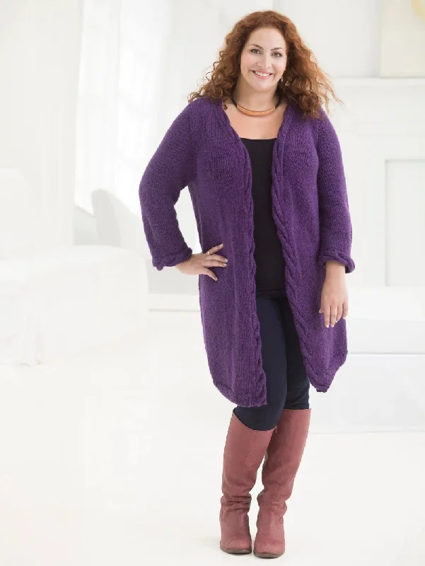 Free Curvy Girl Cabled Cardigan Pattern