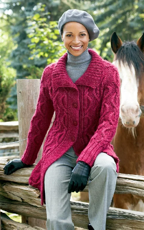 Free Long Cabled Cardigan Knit Pattern