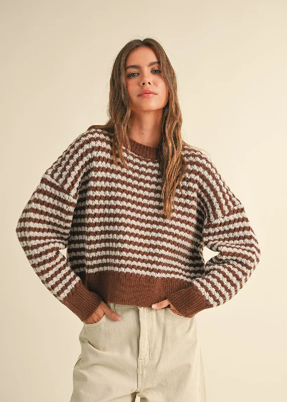 Gentry Striped Sweater - Blue & Brown