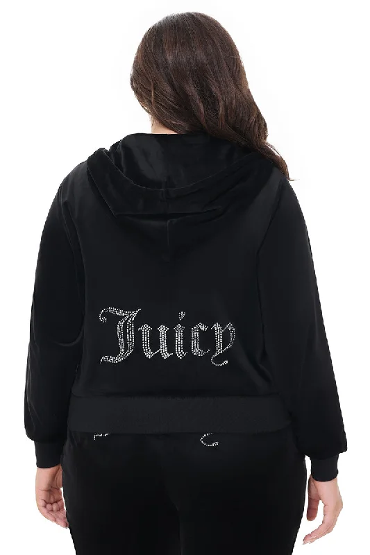 Plus-Size OG Big Bling Velour Hoodie