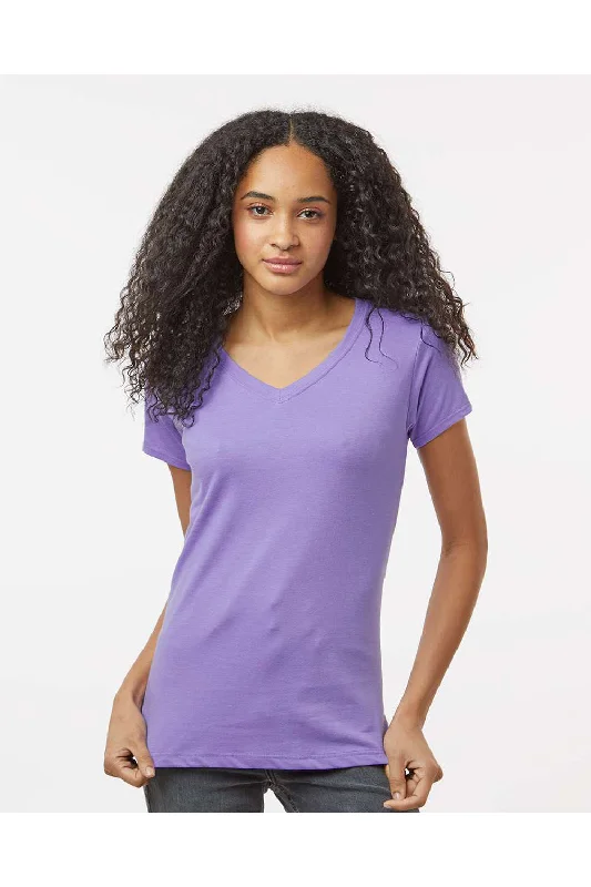 Kastlfel Womens Recycled Soft Short Sleeve V-Neck T-Shirt - Violet Purple