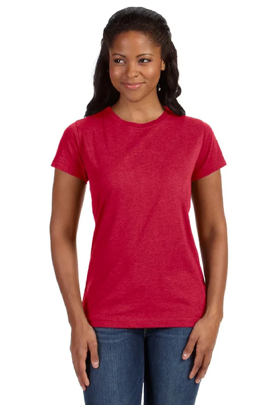 LAT Womens Fine Jersey Short Sleeve Crewneck T-Shirt - Vintage Red