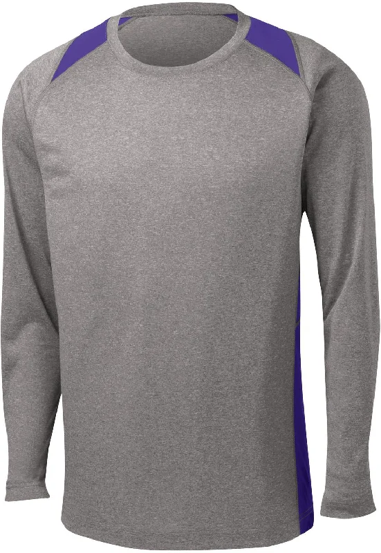 CLOSEOUT - Sport-Tek Long Sleeve Heather Colorblock Contender Tee