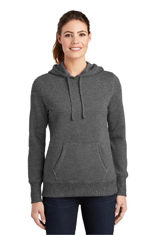 Sport-Tek Womens Shrink Resistant Fleece Hooded Sweatshirt Hoodie - Heather Vintage Grey