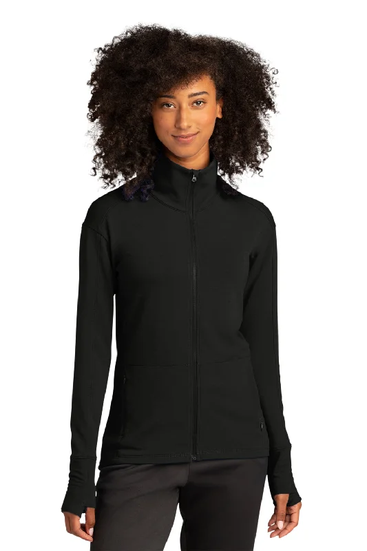 Sport-Tek Womens Flex Fleece Moisture Wicking Full Zip Sweatshirt - Black