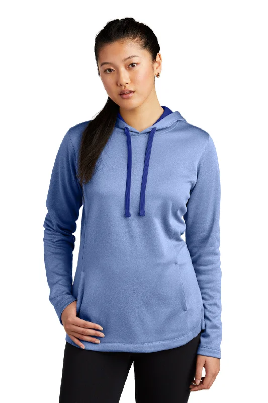 Sport-Tek Womens Heather Sport-Wick Moisture Wicking Fleece Hooded Sweatshirt Hoodie - Heather True Royal Blue