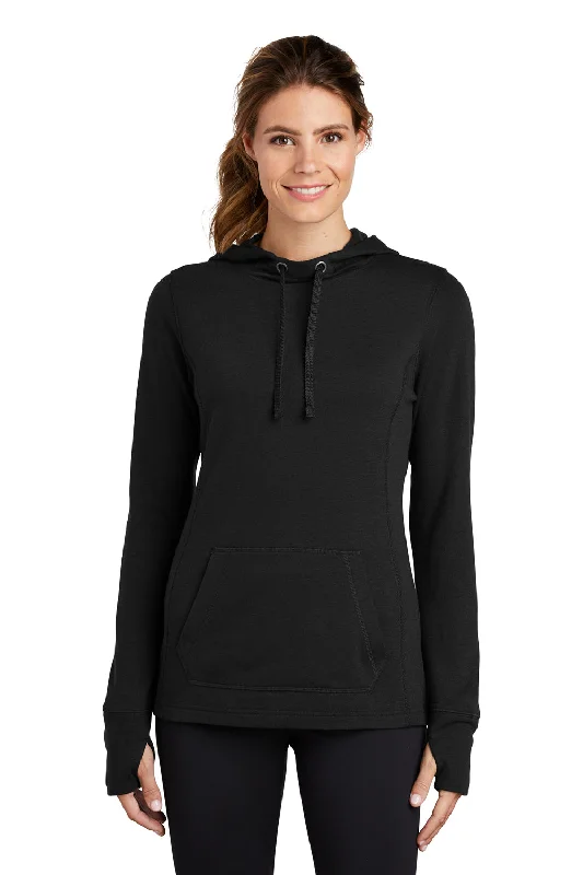 Sport-Tek Womens Moisture Wicking Fleece Hooded Sweatshirt Hoodie - Black