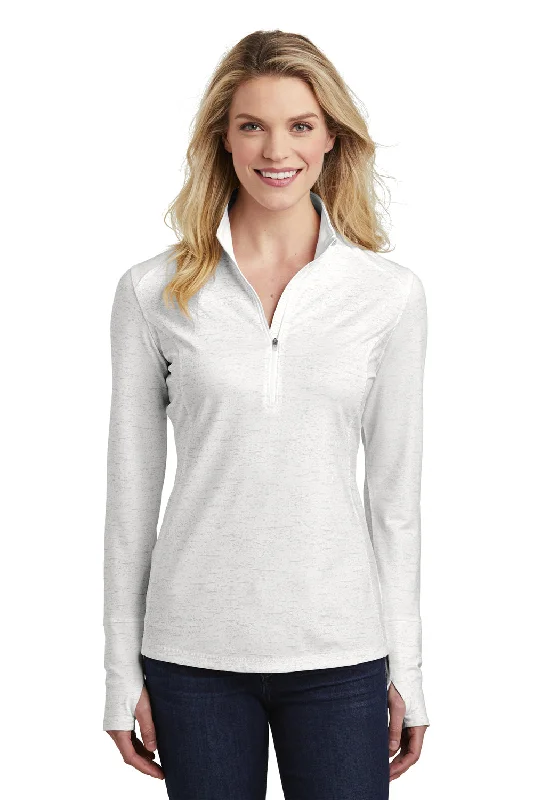 Sport-Tek Womens Sport-Wick Moisture Wicking 1/4 Zip Sweatshirt - White