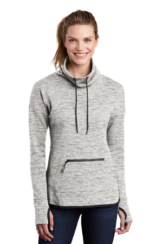 Sport-Tek Womens Triumph Fleece Cowl Neck Sweatshirt - Heather Grey