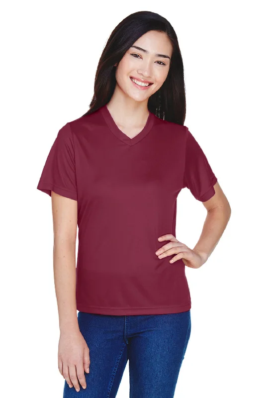 Team 365 Womens Zone Performance Moisture Wicking Short Sleeve V-Neck T-Shirt - Maroon